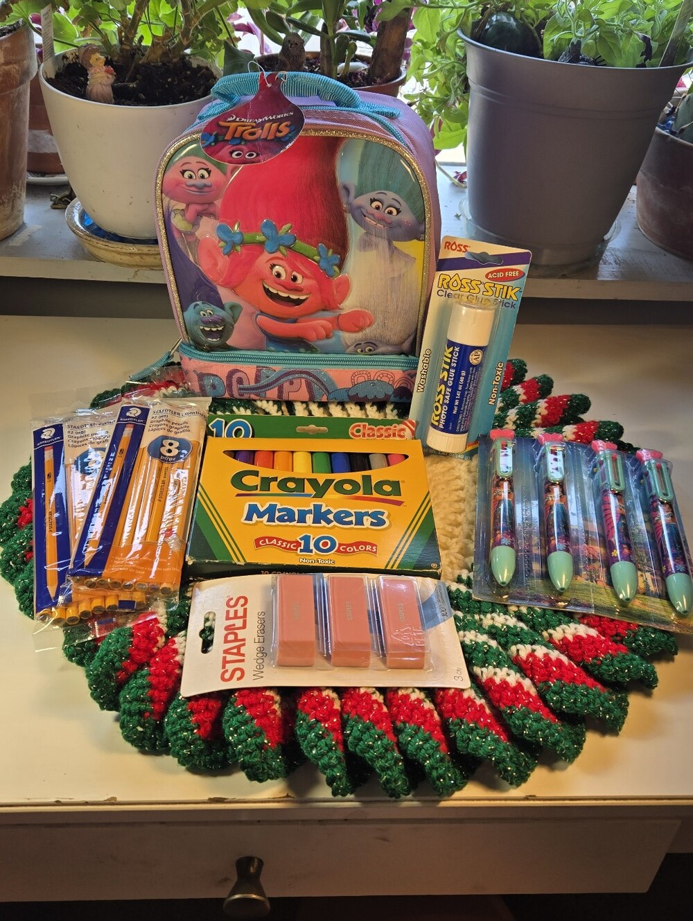 Dreamworks Troll's Lunchbox with School Supplies Markers & Pencils Bundle